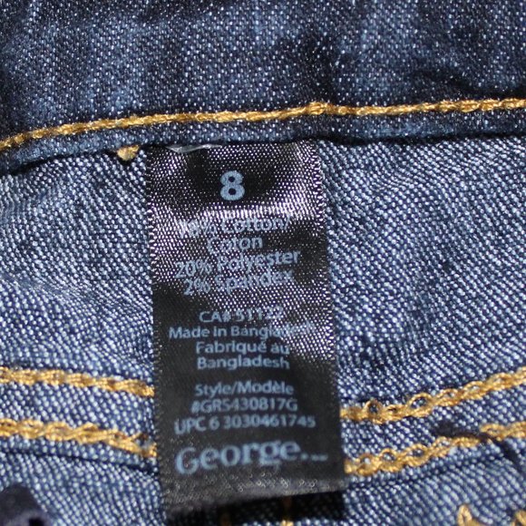 🌈George Girl Blue Jean Short Size 8 - Picture 6 of 8